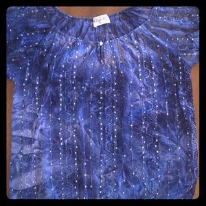 Embellished Blue Women's Blouse